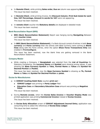 Tally erp 9 release notes | PDF