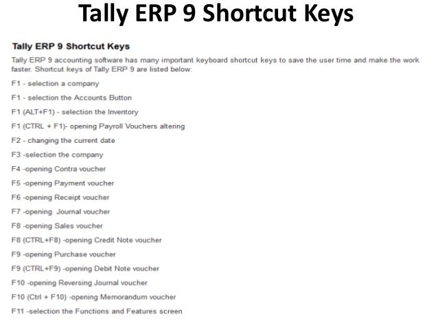 Shortcut Keys Of Tally Erp 9 Pdf Download