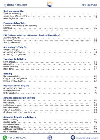 Tally erp syllabus | PDF