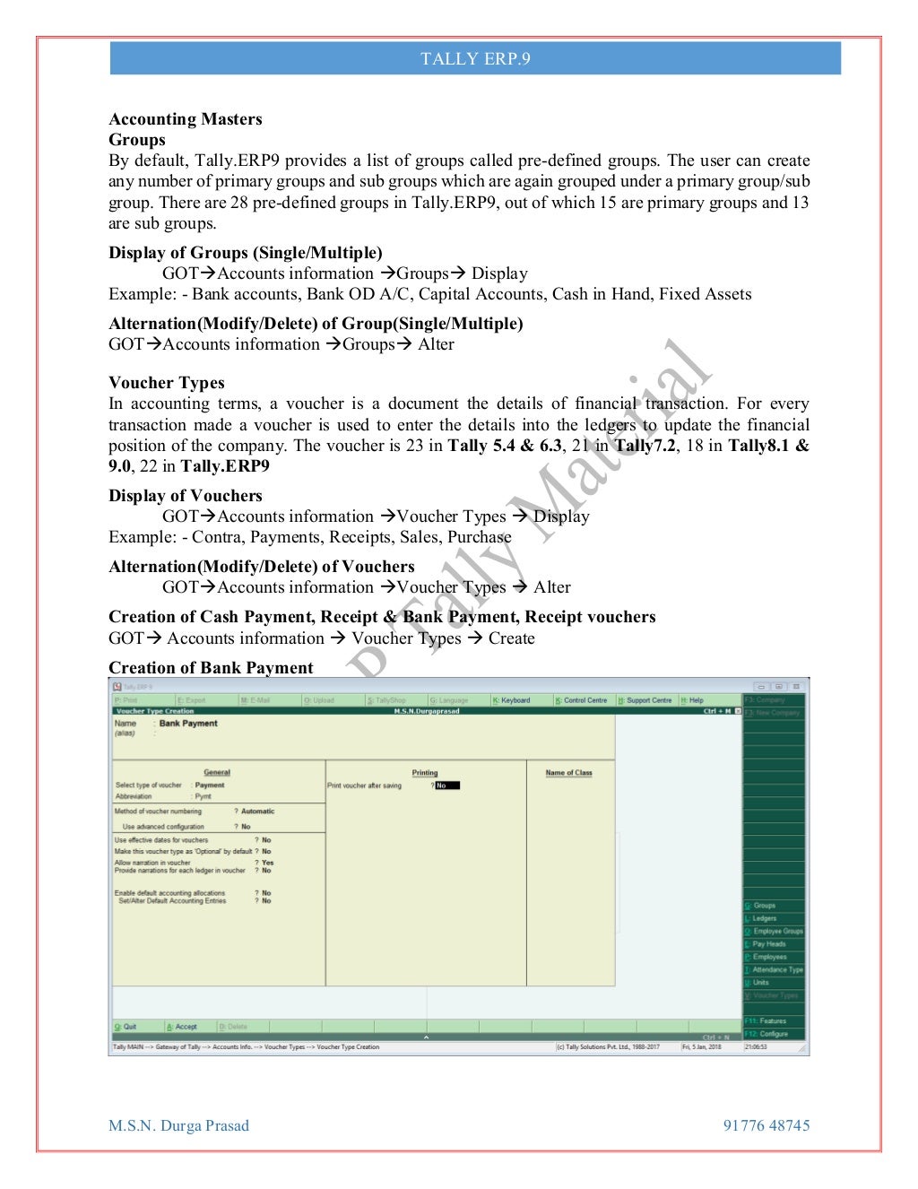 Tally Material with GST