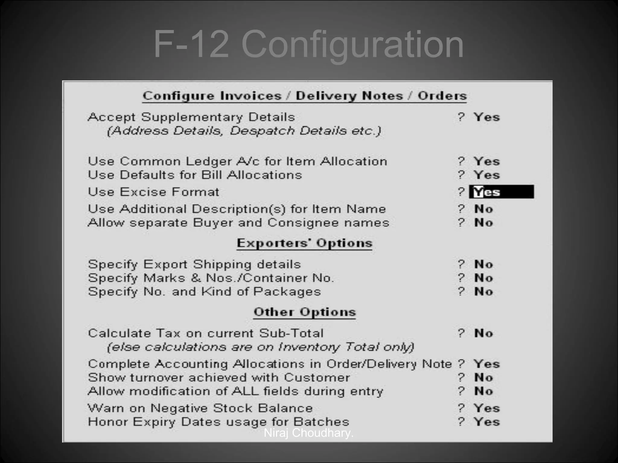 F-12 Configuration

Niraj Choudhary.

 