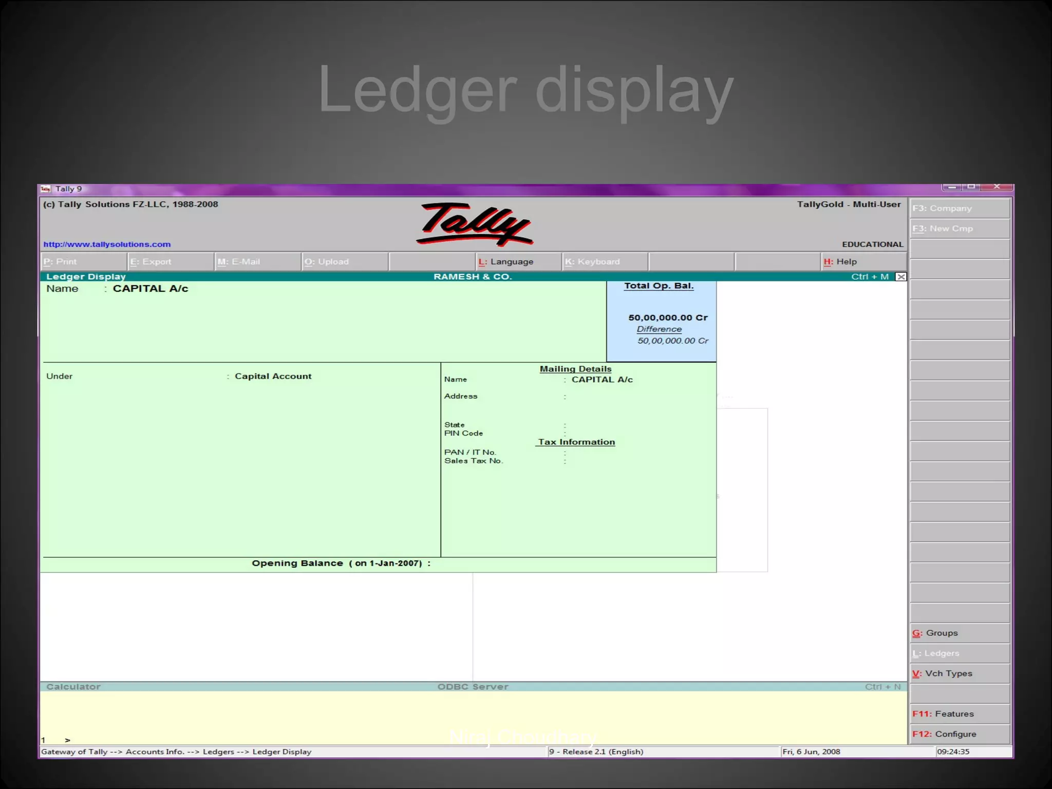 Ledger display

Niraj Choudhary.

 