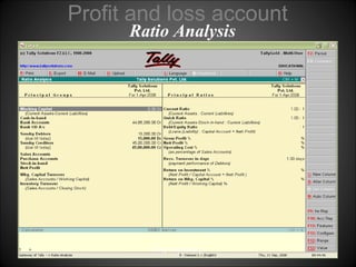 Profit and loss account
Ratio Analysis

Niraj Choudhary.

 