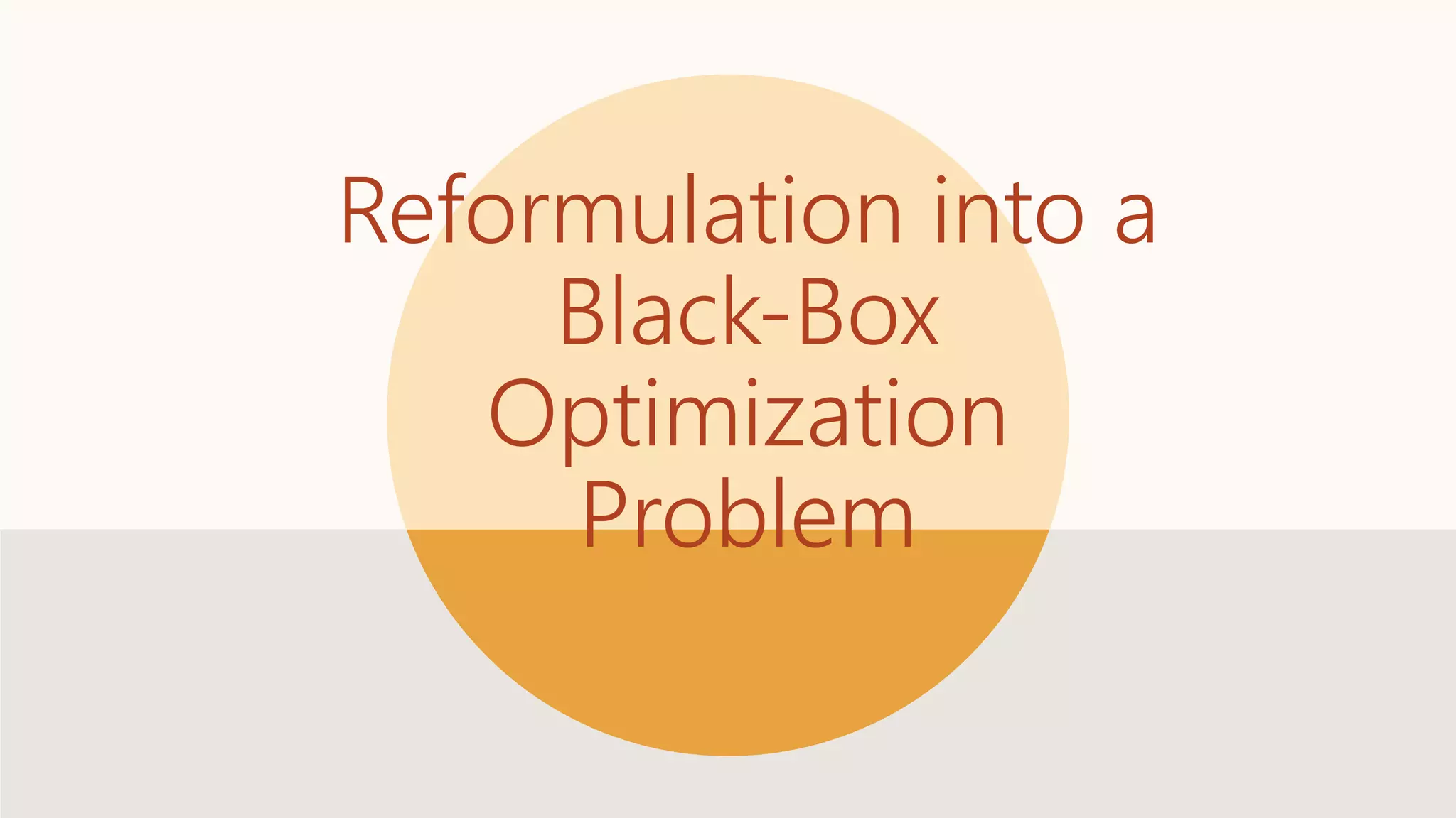Reformulation into a
Black-Box
Optimization
Problem
 