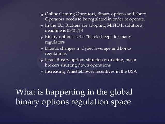 Binary options mifid