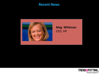 Recent	
  News	
  




              Meg	
  	
  Whitman	
  
              CEO,	
  HP	
  
 