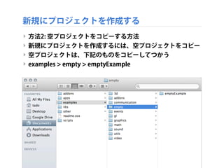 openFrameworks
プログラミング、はじめの一歩
 
