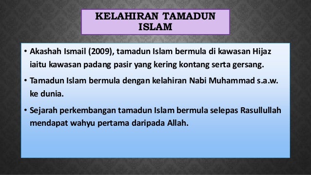 TAMADUN ISLAM TAMADUN ASIA