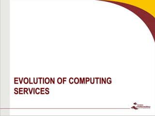 EVOLUTION OF COMPUTING
SERVICES
 
