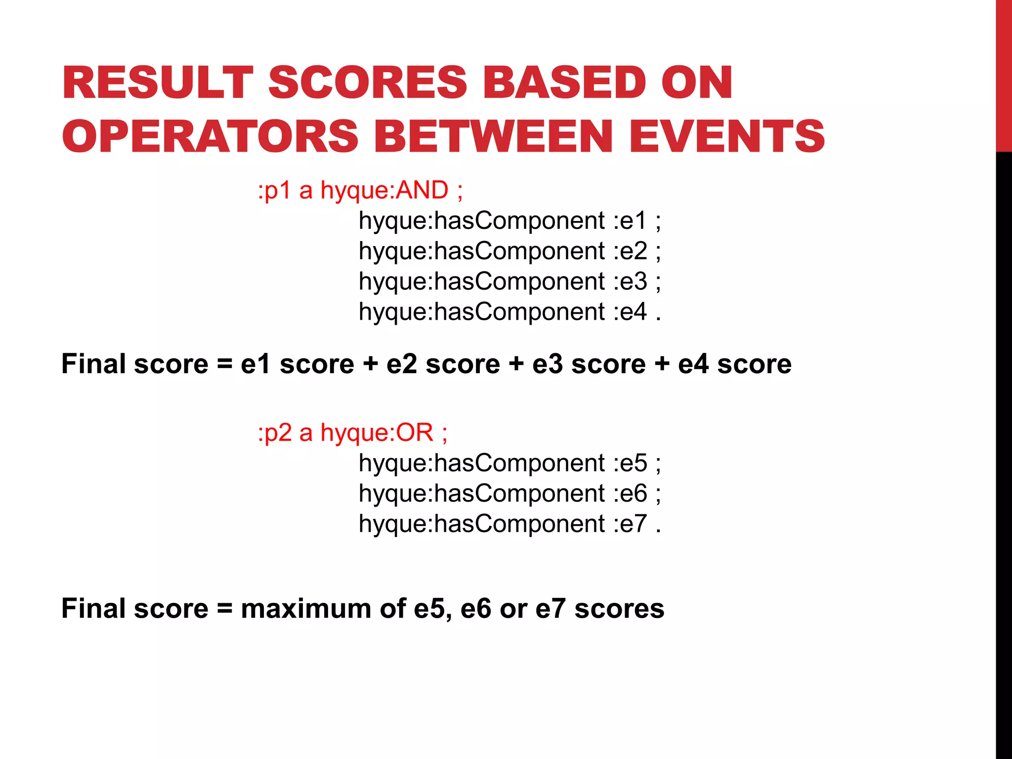 Template event-based SPARQL queries