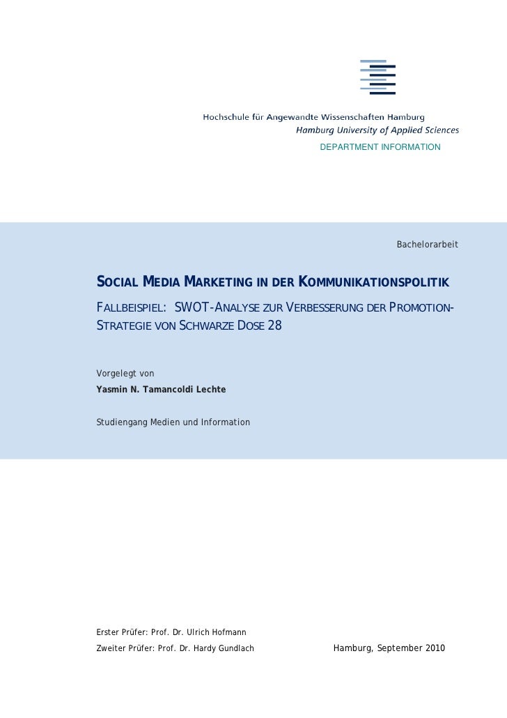 Social Media Marketing In Der Kommunikationspolitik Fallbeispiel Swo
