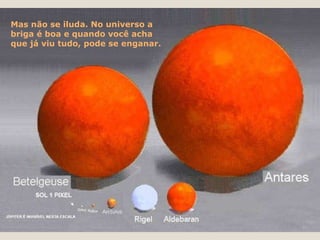 Mas não se iluda. No universo a briga é boa e quando você acha que já viu tudo, pode se enganar.  