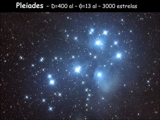 Pleiades – D=400 al – φ=13 al – 3000 estrelas
 