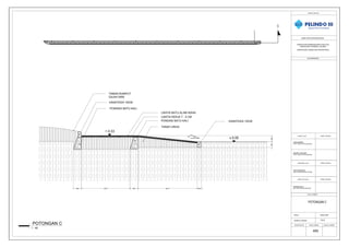 POTONGAN C
ARS
SESUAI GBR
JUDUL GAMBAR
NAMA PROYEK/PEKERJAAN
KETERANGAN
NOMOR REVISI KODE GAMBAR JUMLAH LEMBAR
PEMILIK PROYEK
SKALA
NOMOR LEMBAR
Beyond Port of Indonesia
PEKERJAAN PEMBANGUNAN FASILITAS
PENUNJANG TERMINAL GILIMAS
DIPERIKSA OLEH TANDA TANGAN
JAYA VIA DEWATA
ASM. PERENCANAAN TEKNIK
DISETUJUI OLEH TANDA TANGAN
HENDIEK EKO S.
SM. FASILITAS PELABUHAN
DIBUAT OLEH TANDA TANGAN
PRADIPTA PRATAMA
STAF FASILITAS PELABUHAN
LINDA MARBUN
STAF FASILITAS PELABUHAN
(PEKERJAAN TAMAN DAN PEDESTRIAN)
1 : 40
POTONGAN C
TDP 08
6 °
KANSTEEN 15X30
PONDASI BATU KALI
LANTAI BATU ALAM 40X40
LANTAI KERJA T : 5 CM
KANSTEEN 15X30
PONDASI BATU KALI
TAMAN RUMPUT
GAJAH MINI
TANAH URUG
± 0.00
+ 0.33
C
400 2470 400 3013 200
330
280
 