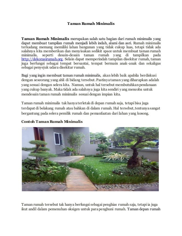 Contoh taman depan rumah minimalis