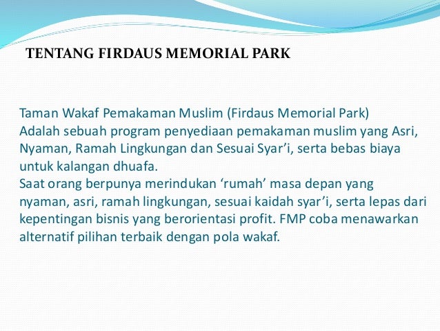 Taman wakaf pemakaman muslim
