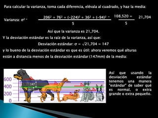 Ejemplo 2:Observa estos números:3, 7, 5, 13, 20, 23, 39, 23, 40, 23, 14, 12, 56, 23, 29  = 330La media es igual a 330 ÷ 15 = 22 El valor medio de los números de arriba es: 22Números negativos¿Qué hacemos con los números negativos? Sumar un número negativo es lo mismo que restarlo (quitándole el signo menos). Por ejemplo 3 + (-2) = 3-2 = 1. Sabiendo esto, vamos a hacer un ejemplo: Ejemplo 3: Calcula la media de estos números:3, -7, 5, 13, -2La suma de estos números es 3-7+5+13-2 = 12 Hay 5 números. La media es igual a 12 ÷ 5 = 2.4 La media de los números de arriba es 2.4 