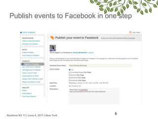 Publish events to Facebook in one step<br />6<br />
