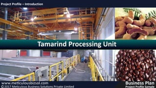 Project Profile – Introduction
Tamarind Processing Unit
 