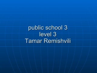 public school 3 level 3 Tamar Remishvili 