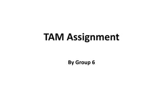 TAM Assignment
By Group 6
 