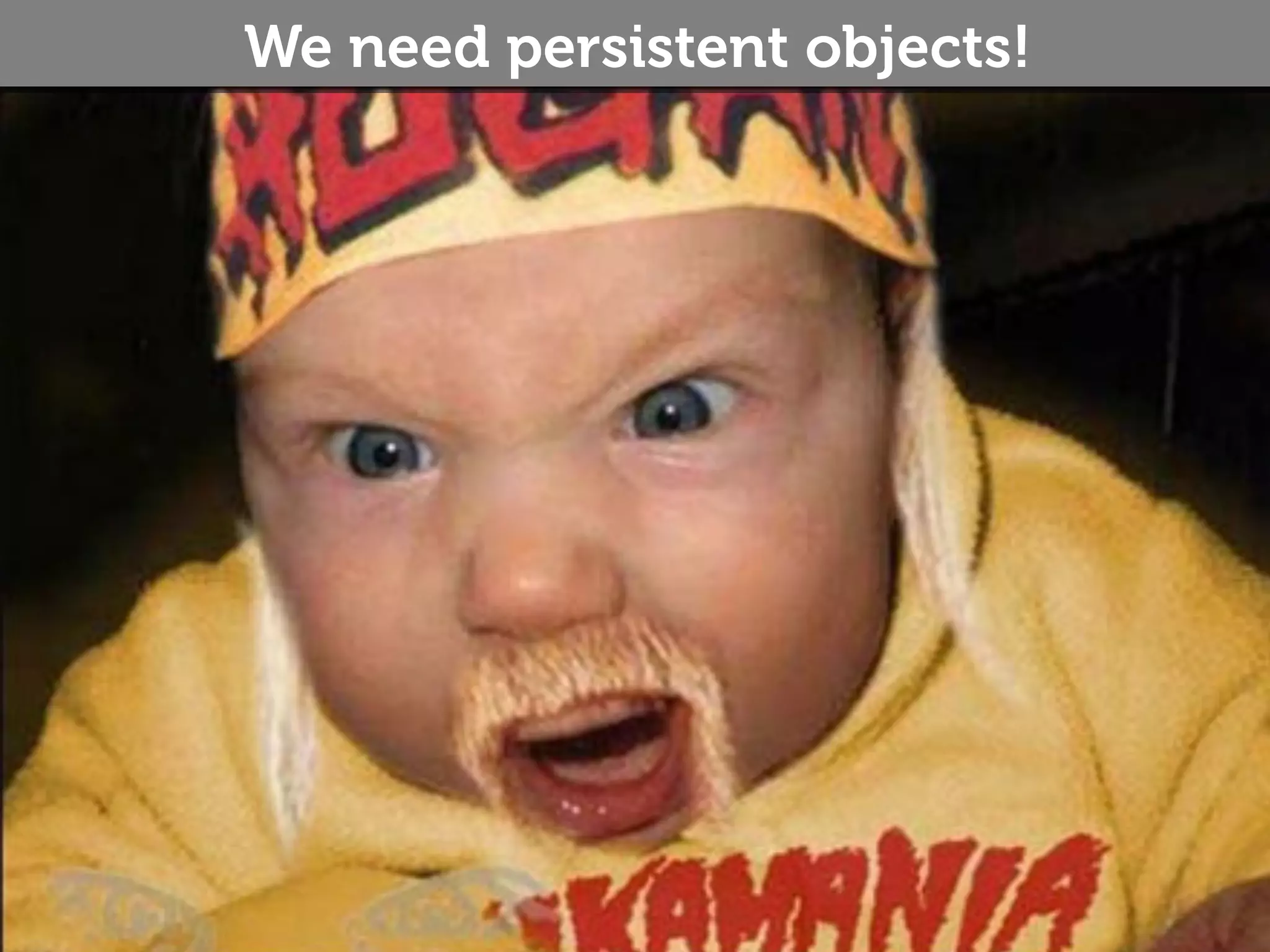 We need persistent objects! 