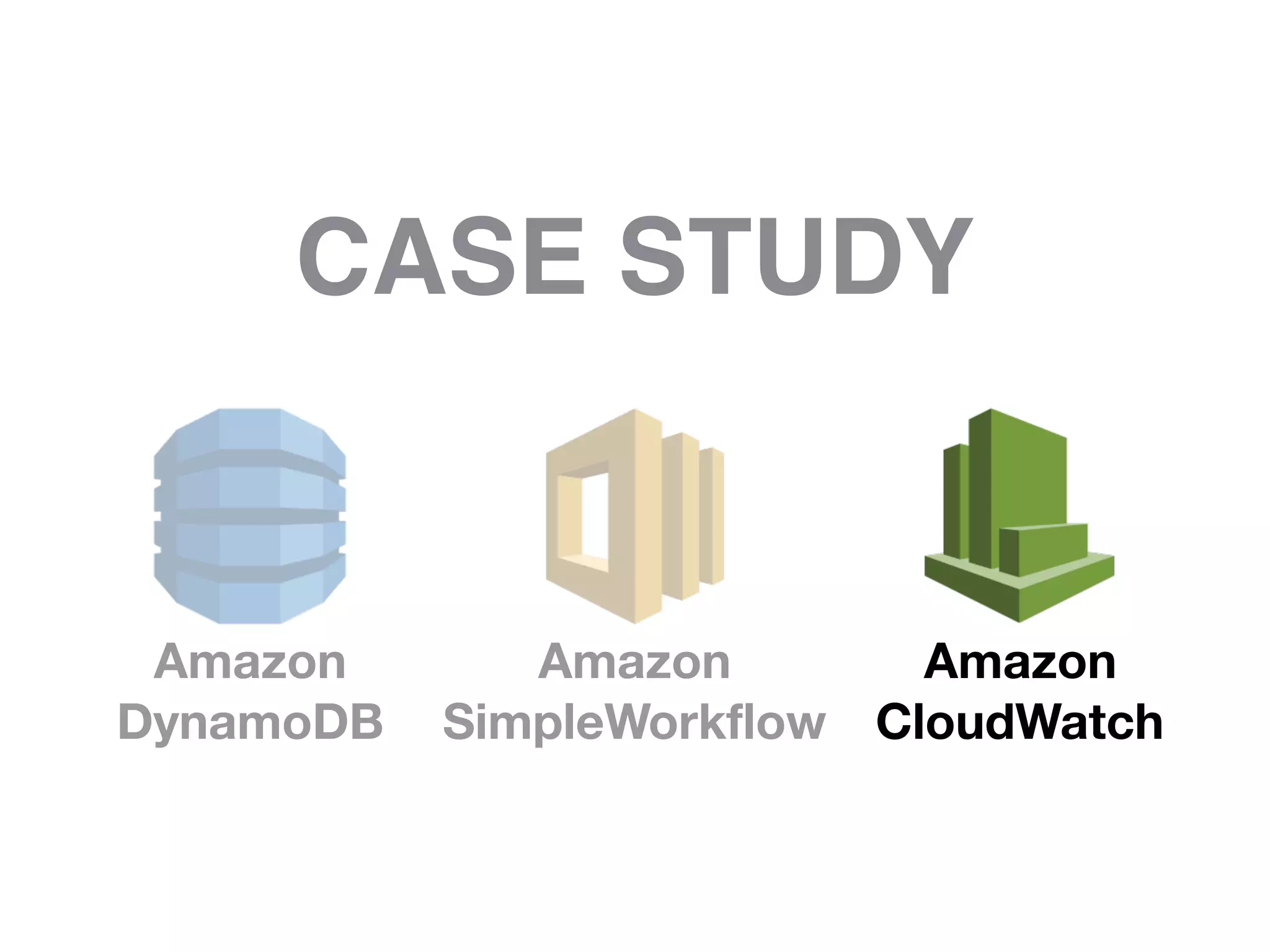 Amazon
DynamoDB
Amazon
SimpleWorkflow
Amazon
CloudWatch
CASE STUDY
 