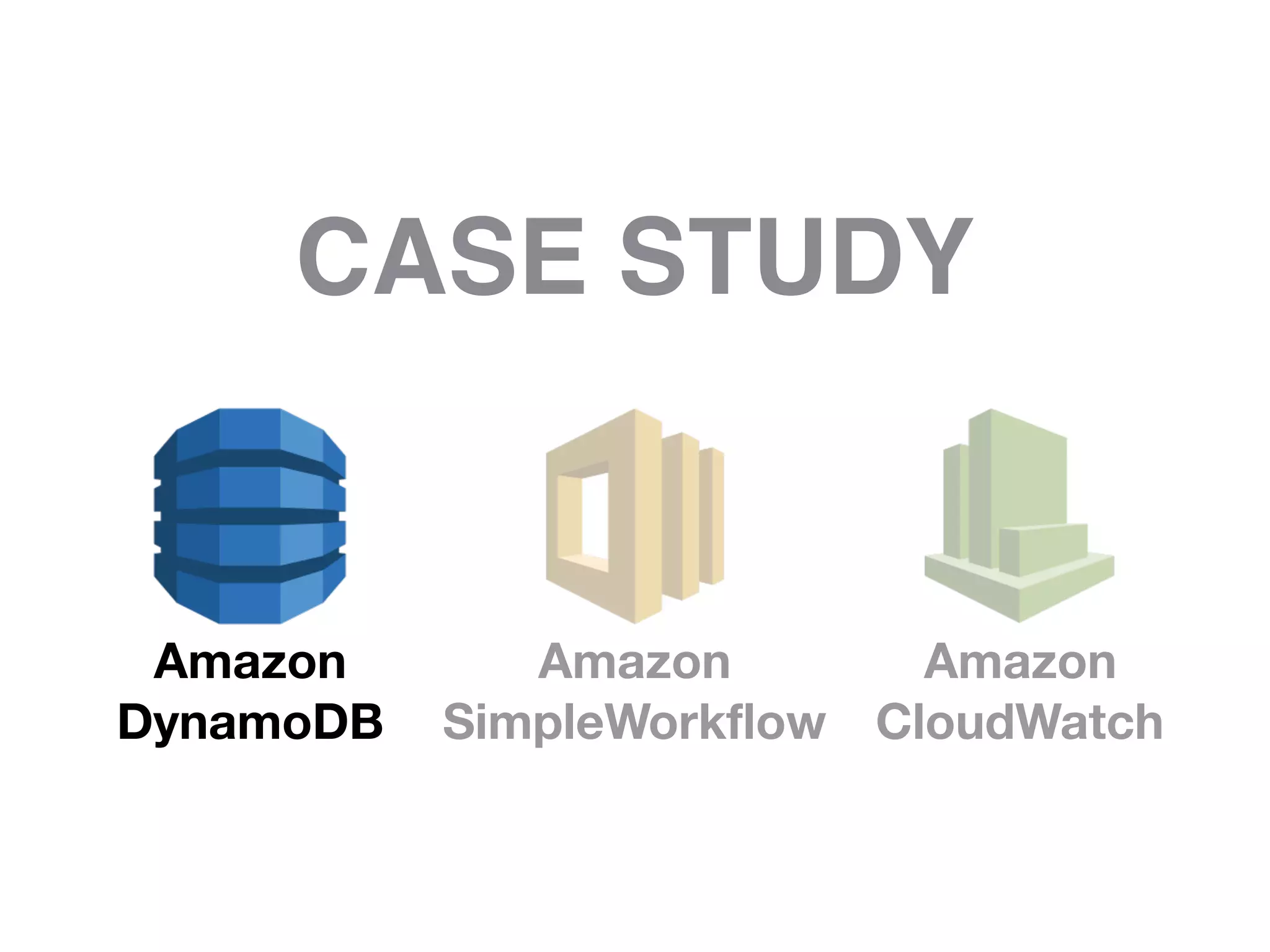 Amazon
DynamoDB
Amazon
SimpleWorkflow
Amazon
CloudWatch
CASE STUDY
 