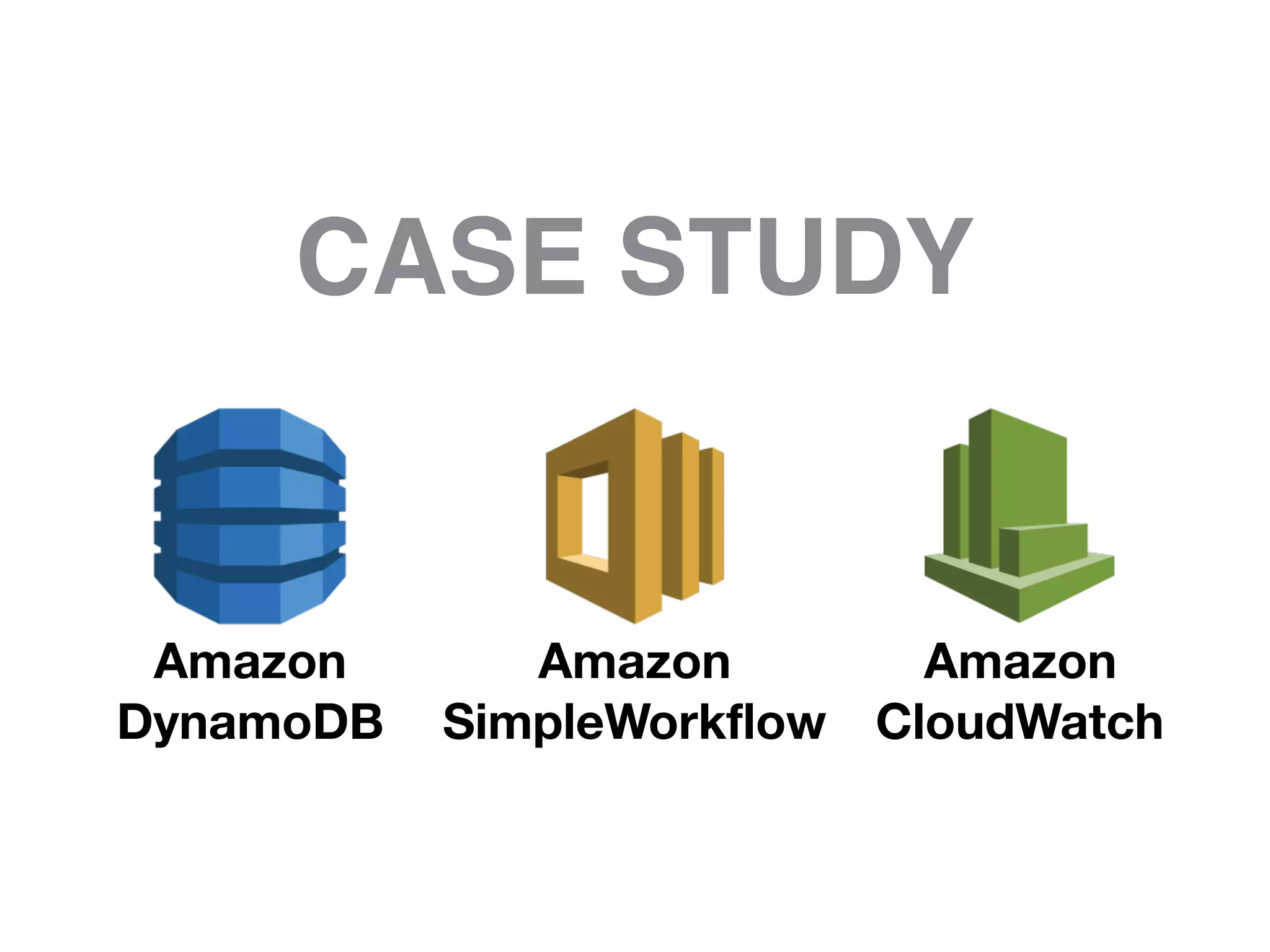 Amazon
DynamoDB
Amazon
SimpleWorkflow
Amazon
CloudWatch
CASE STUDY
 