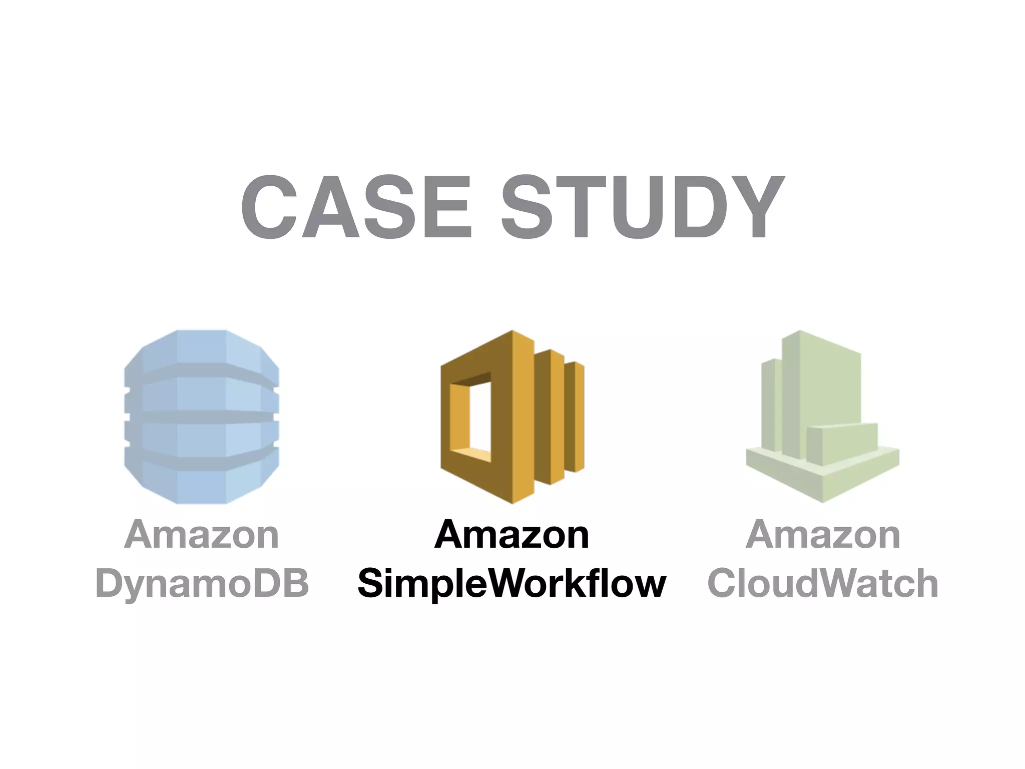 Amazon
DynamoDB
Amazon
SimpleWorkflow
Amazon
CloudWatch
CASE STUDY
 