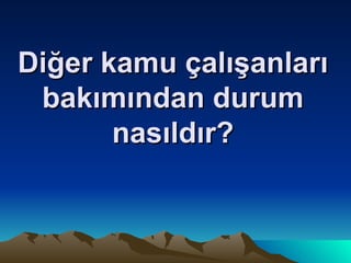 Diğer kamu çalışanları bakımından durum nasıldır? 