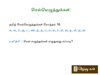 உயிர்மெமெய்யெயழுத்துக்கள் 
தமெிழ் உயிர்மெமெய்யெயழுத்துக்கள் ெமெொத்தமெ் 216. 
 