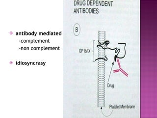 antibody mediated  -complement -non complement  idiosyncrasy 
