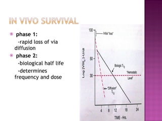 phase 1: -rapid loss of via diffusion phase 2: -biological half life -determines frequency and dose 