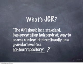 Rapid JCR applications development with Sling