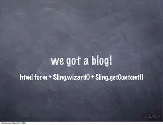 Rapid JCR applications development with Sling