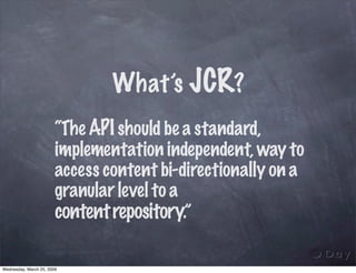 Rapid JCR applications development with Sling