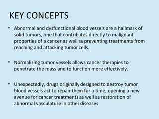 KEY CONCEPTS <ul><li>Abnormal and dysfunctional blood vessels are a hallmark of solid tumors, one that contributes directl...