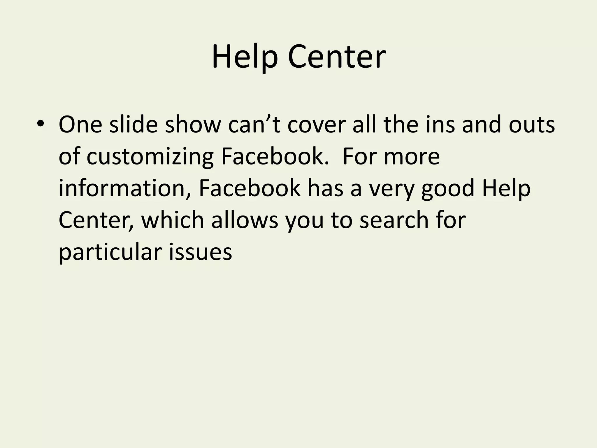 Account Settings > Account SecurityOne of the most important account settings is Account Security.  This allows you to set Facebook to the secure https connectionIt also lets you receive email alerts when unknown computers log on to your account.  If you have never been to China, and a computer in China tries to log on to your account, you will know about it.