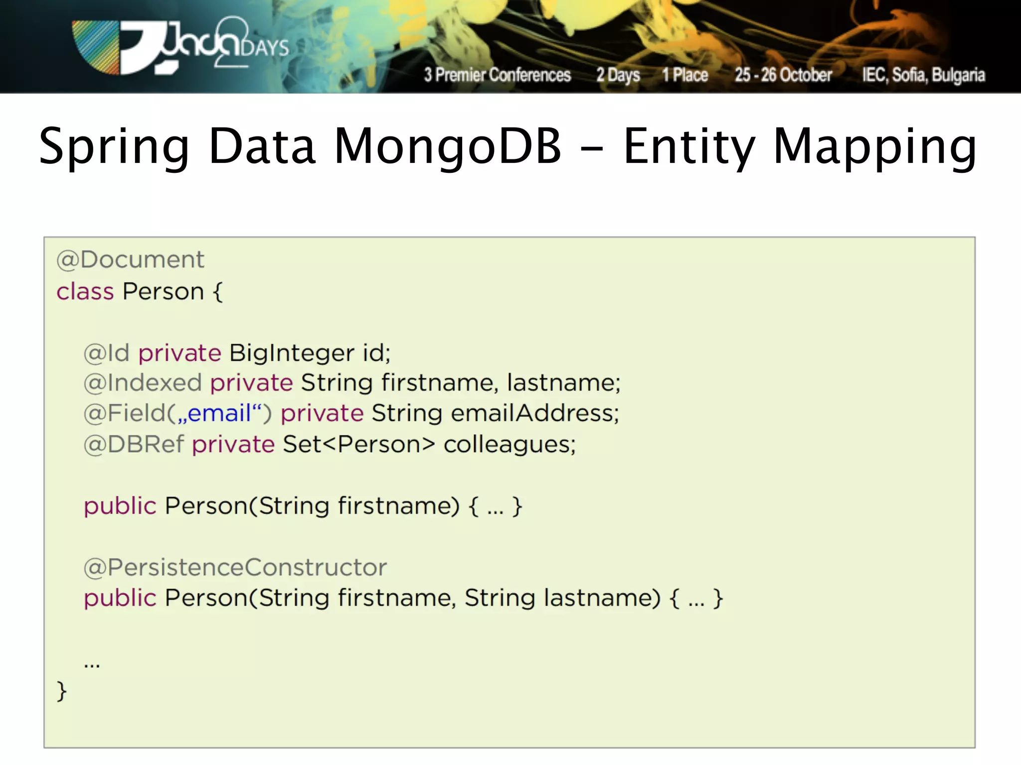 Spring Data MongoDB - Entity Mapping
 