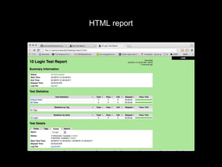 HTML report
 