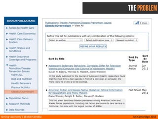 taming	
  taxonomy	
  |	
  @albertatrebla UX	
  Cambridge	
  2013
THE PROBLEM
NO CANDY?
 