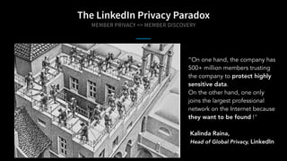 The LinkedIn Privacy Paradox
“On one hand, the company has
500+ million members trusting
the company to protect highly
sen...