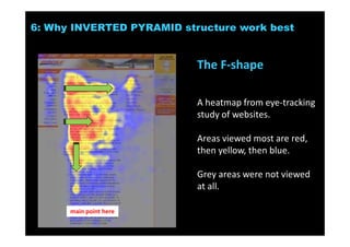 Main Point
Summary of your main point, request,
recommendation or solutions
Supporting
details
Background, reasons
explanations, details
Any next steps
Concise close
Sign off
6: Why INVERTED PYRAMID structure work best
Best suits all the
various personality &
communication styles
Driver, Director,
Controller, Choleric
Expressive, Intuiative,
Sanguine
Amiable, Realtor,
Feeler, Phelgmatic
Analyst, Thinker,
Melancholic
Solutions for Success 2013 www.emailtiger.com.au
 
