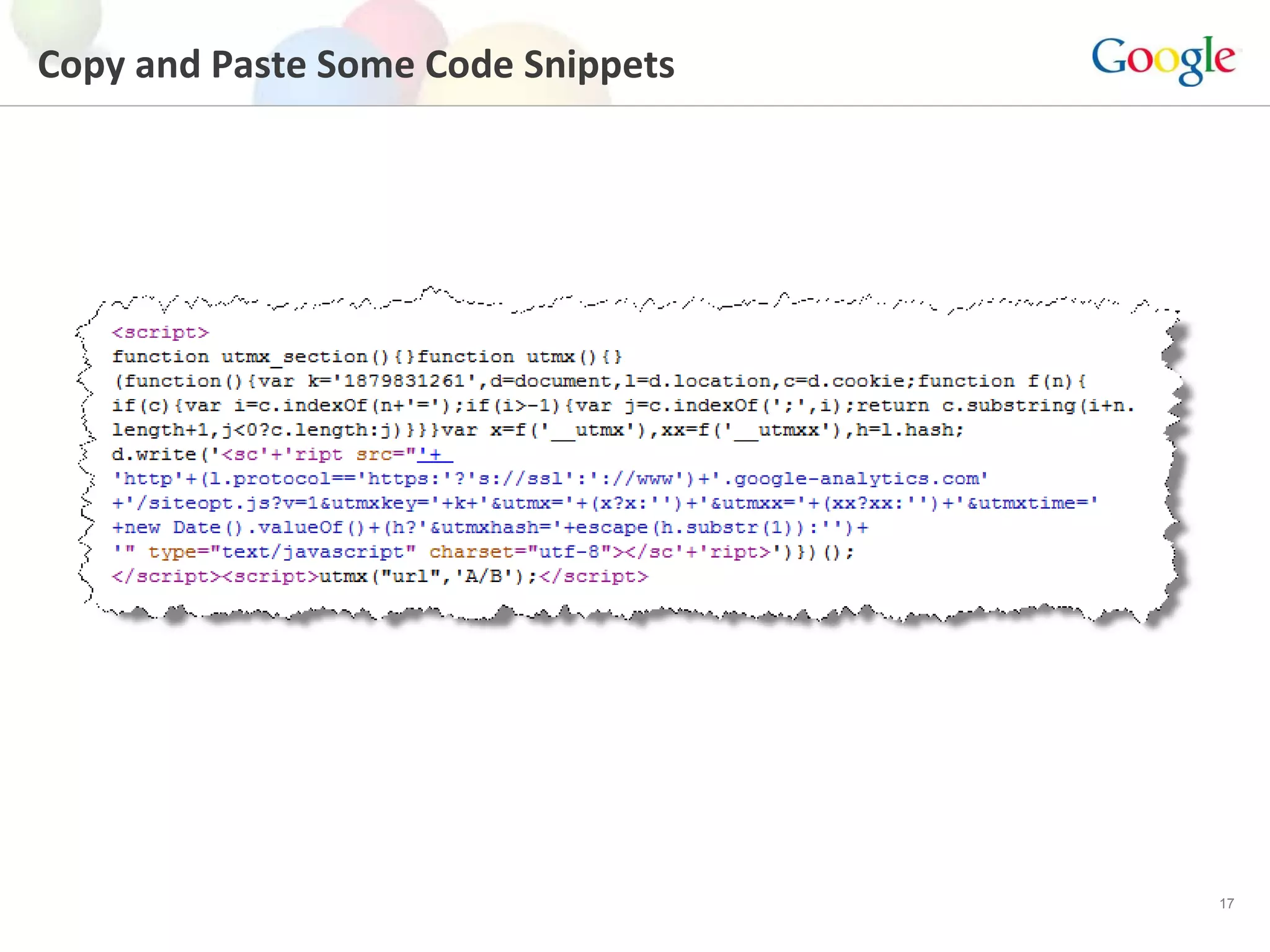 Copy and Paste Some Code Snippets 