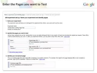 Enter the Pages you want to Test 