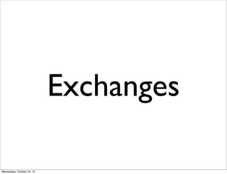 Exchanges

Wednesday, October 24, 12
 