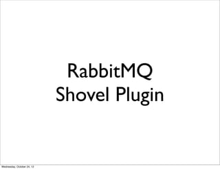 RabbitMQ
                            Shovel Plugin


Wednesday, October 24, 12
 