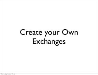 Create your Own
                               Exchanges


Wednesday, October 24, 12
 