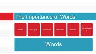 The Importance of Words
 